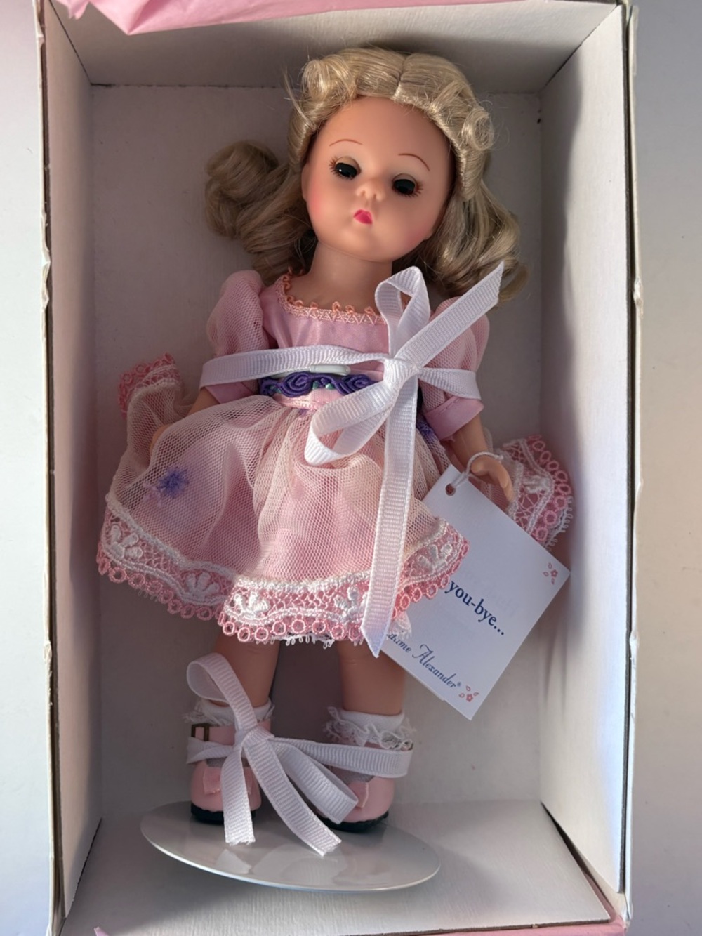 Madame Alexander Hush-You-Bye Doll #25235 W/Box Tags Stand Paperwork Blond Curls
